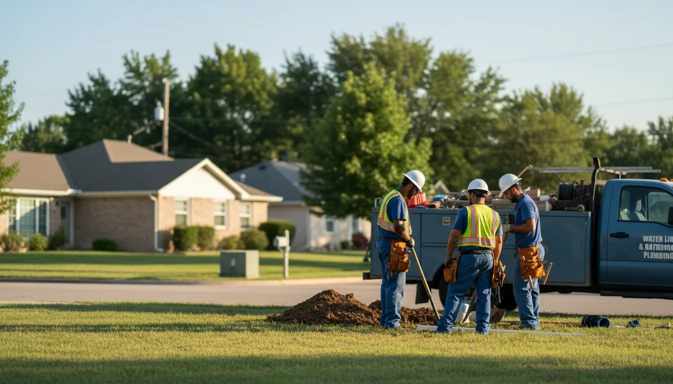 Residential water line and bathroom plumbing service in Drakesville, IA
